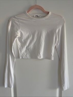 Cotton On White Long Sleeve Cropped Tee